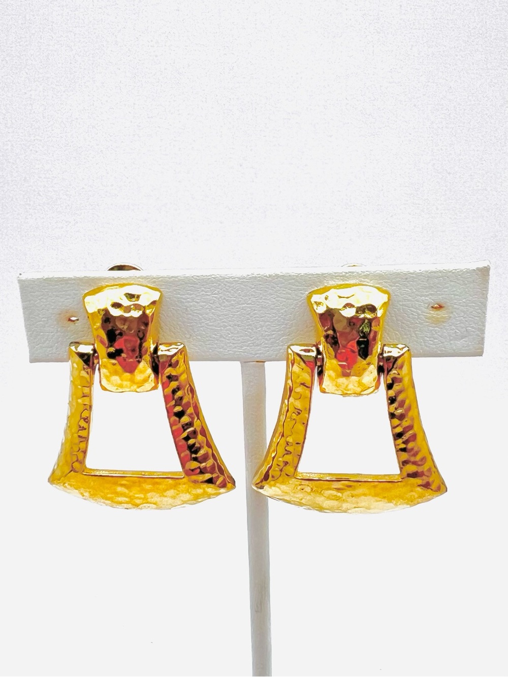 Monet Hammered Gold Drop Clips